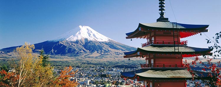 日本富士山的景色